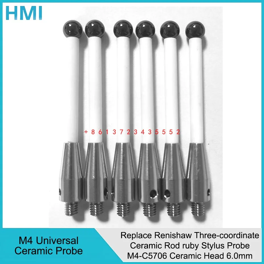 

M4 Universal Ceramic Probe replace Renishaw Three-coordinate Ceramic Rod ruby Stylus Probe M4-C5706 Ceramic Head 6.0mm