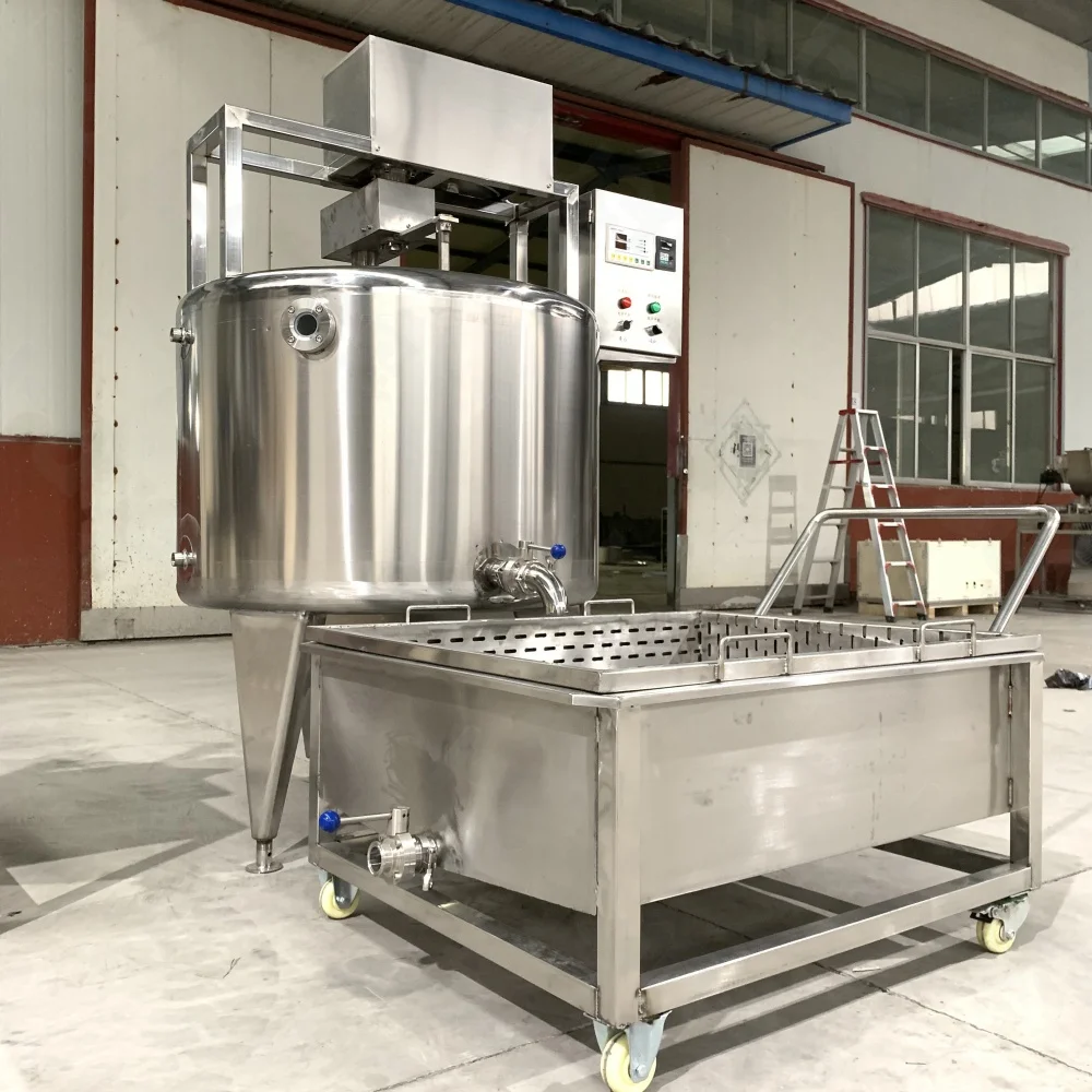 Small Scale Dairy Feta Cheese Make Tank Equipment Mozzarella Cooking And Stretching Machine For Sale
