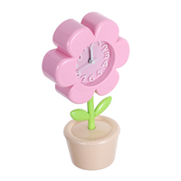 Creative Flower Clock Mini Kawaii Digital Plastic Cute Alarm Clocks Teenagers Bedside Silent Table Kids Girls Small Portable DIY
