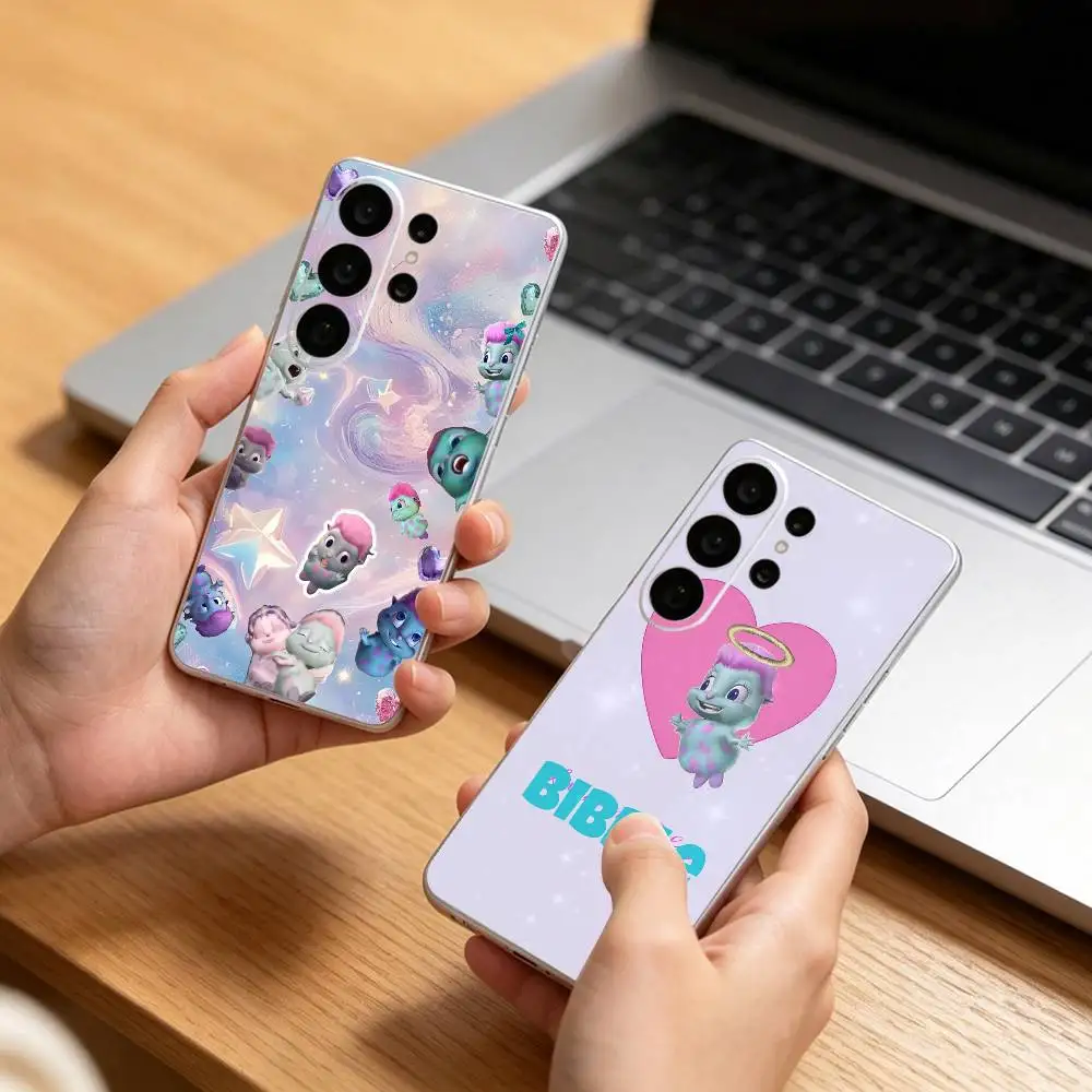 Cartoon Cute B-Bibble Transparent phone Case For Samsung S25,24,21,22,21,20,10,S9Ultra,Plus,Fe,Lite