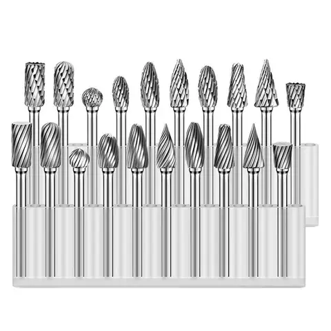 고속 강철 로터리 버 조각 버 비트 나무 돌 조각을위한 더블 다이아몬드 컷 Dremel 도구 강철 금속 가공