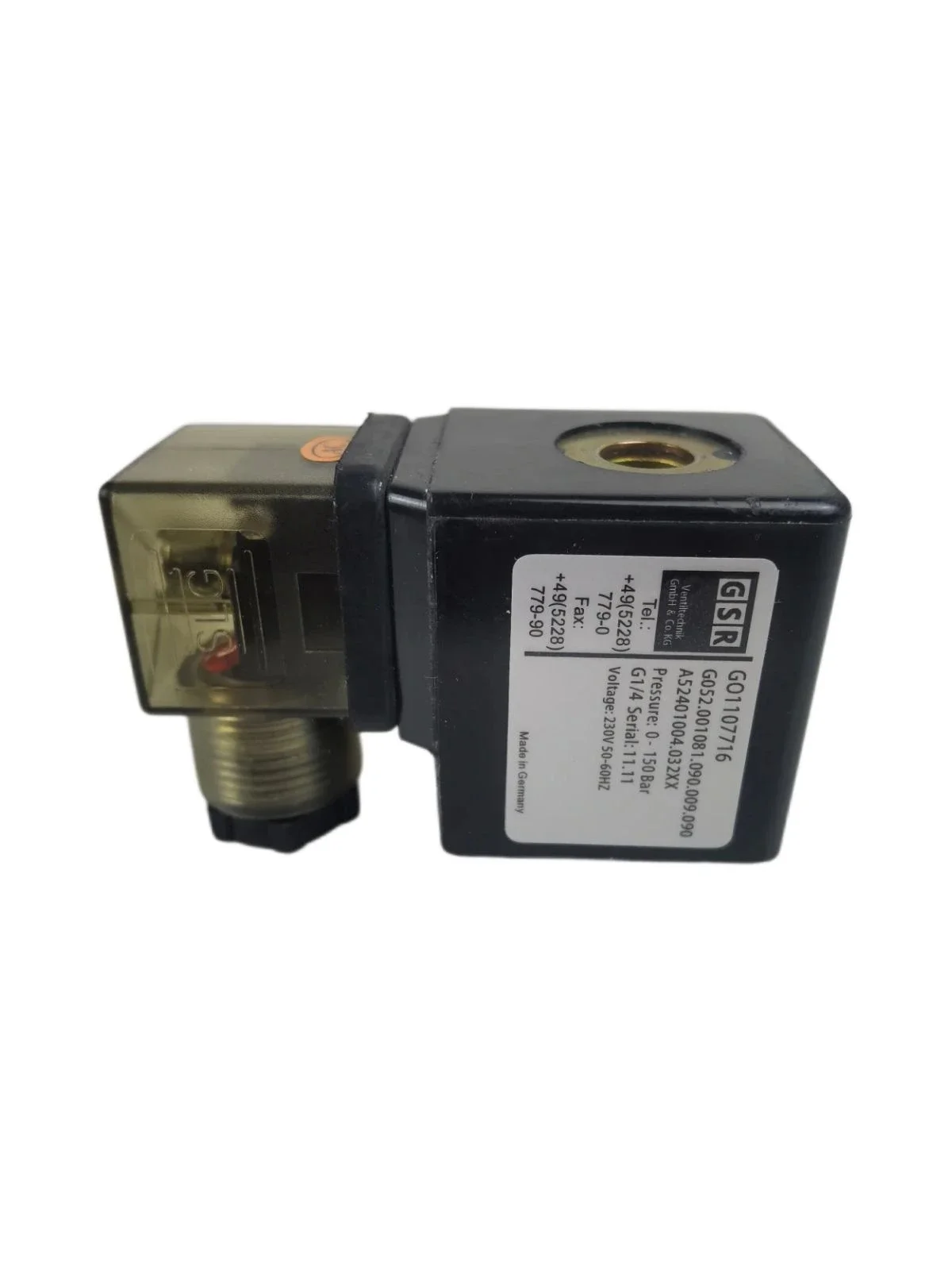 GSR K0511890 Solenoid Valve Coil 9mm Inner Diameter 30mm Height AC230V 8/11VA