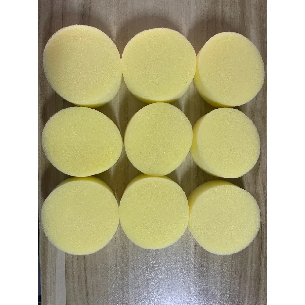 9Pcs 7cm Yellow Foam Sponge Set - Car Wax Applicator & Household Cleaning Pad for Detailing, Polishing & Cleaning