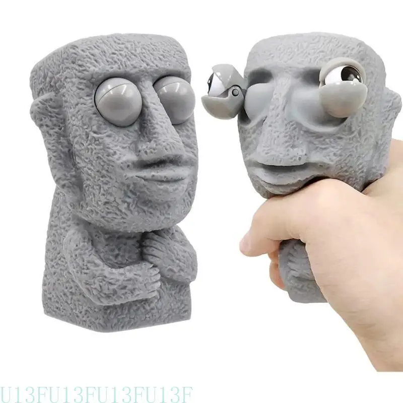 U13F Fidgets Squeeze Toy Eyepopping Rock Man เน้นไปที่การสวมรอยอุปกรณ์เล่นกล