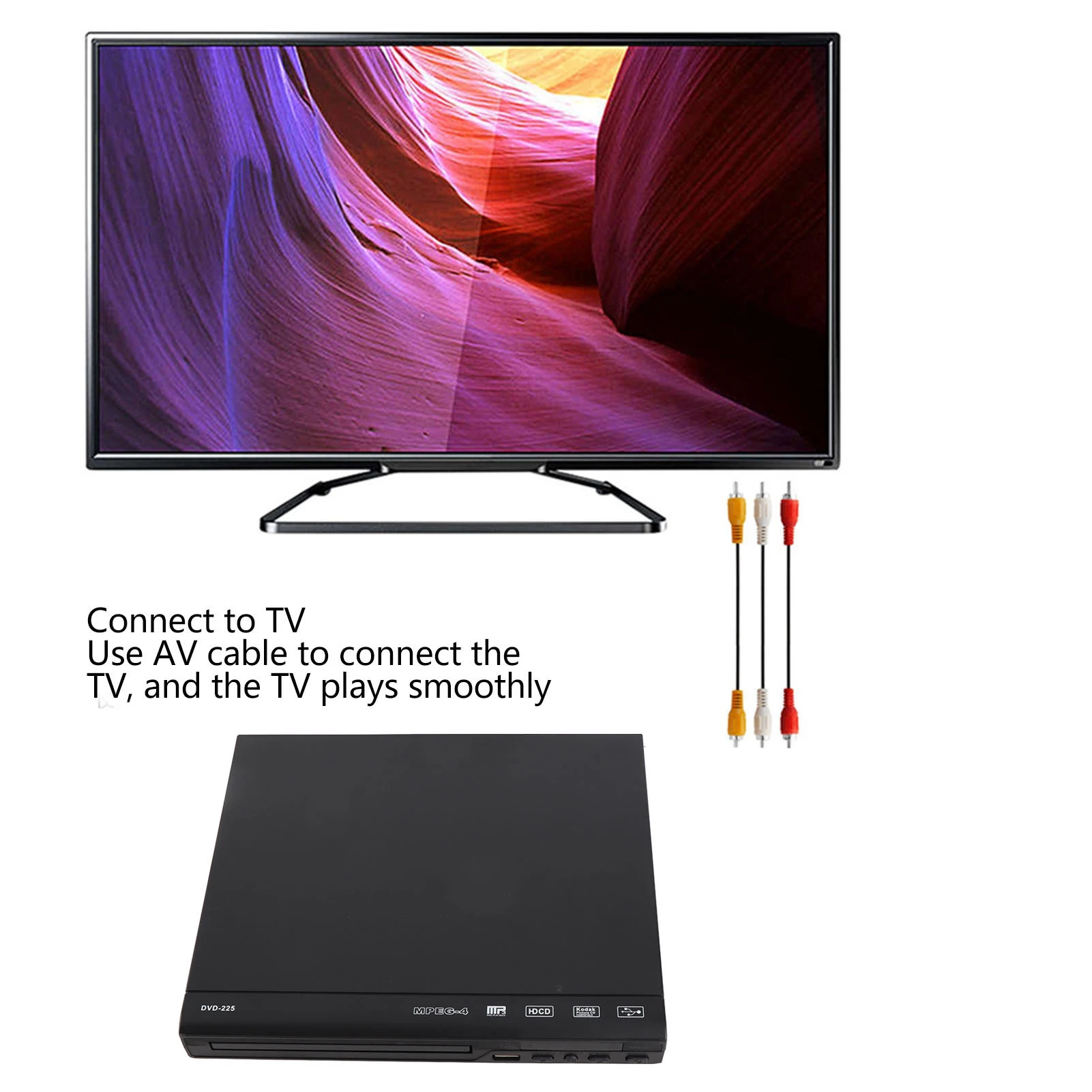 

Мини-плеер CD/DVD для телевизора, HD DVD-плеер со встроенным интерфейсом PAL/NTSC USB 2.0, пульт дистанционного управления, домашний CD-плеер для ТВ