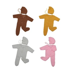 곰 테마 모자 점프 슈트 유아 사진 소품 의상 세트 Photoshoots 복장