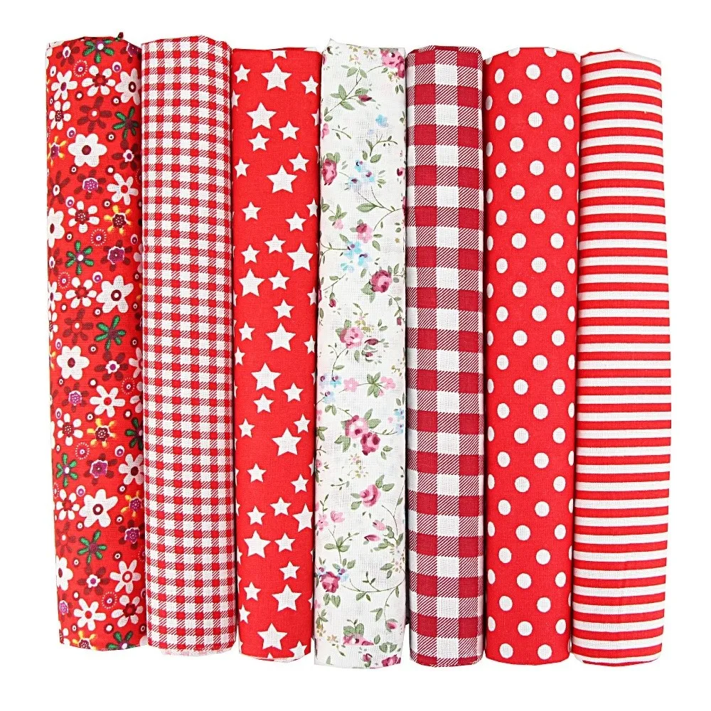 

7Pcs/set Pre-Cut Cotton Fabric Stash Colorful DIY Sewing Patchwork Fabric Bundle 50x50cm Breathable