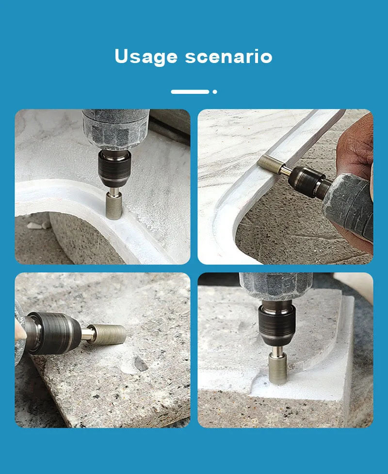 3mm-20mm Steinschleifkopf mit 3/6mm Schaft für Dremel Rotationswerkzeug zum Schleifen und Schnitzen von Steinen und Edelsteinen – Detail 2