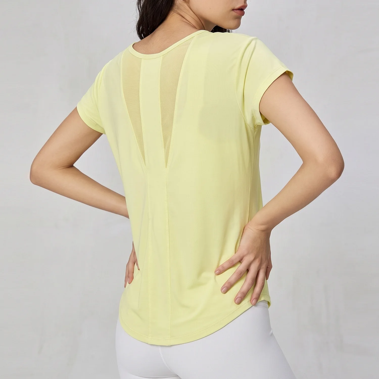 Women Quick Dry Ice Silk Short Sleeve Yoga T-Shirt Breathable Loose Slimming Fitness Top Cover Up Blouse Running Gym Sportswear