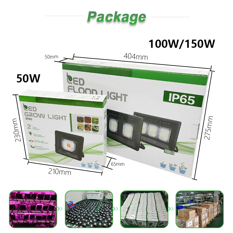 Full Spectrum LED Grow Light 50W 100W 150W High Lumen IP65 impermeabile per serra all'aperto idroponica fiore lampada per piante da frutto