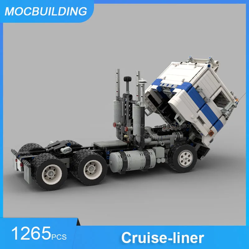 

Строительные блоки MOC, модель круиз-лайнера, модель грузовика, сделай сам, сборка кирпичей, транспортный прицеп, креативная коллекция игрушек, подарки, 1265 шт.