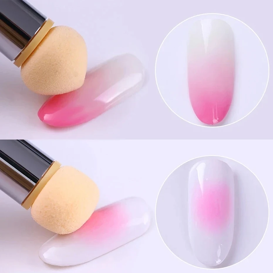 Double-ended Gradient Shading Pen Dotting Brush Head Sponge Rhinestone Handle Nail Art Painting Tool Nail Art Brush