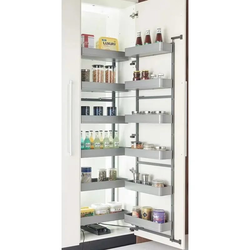 

High-Cabinet Aluminium Pantry Unit Organizer with Slide Kitchen Cabinet Pull-Out Basket Drawers for Efficient Storage