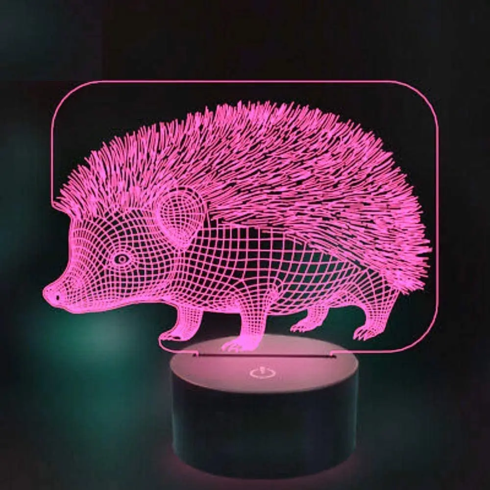 3D Hedgehog Night Light 16 colori che cambiano telecomando Touch Switch Decor lampada a LED bambini bambini natale natale compleanno regalo