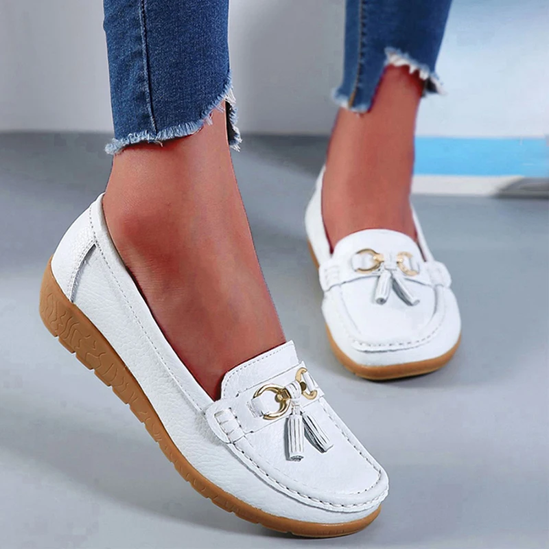 Scarpe donna scarpe Casual bianco Slip On mocassini Sneakers donna Soft Low Heels sport Tennis donna Casual Sneaker calzature femminili