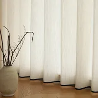 Middle Ancient Style Linen Curtains for Living Room Bedroom Balcony Translucent White Gauze French Retro Black Border Customize