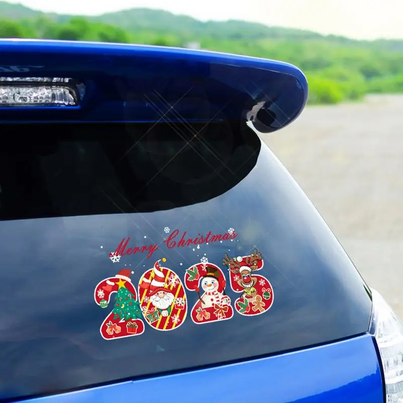 2025 Christmas Sticker Auto Modified Santa Claus Decals Decor Clear Printing Car Modified Sticker For SUVs Sedans RVs Home Walls