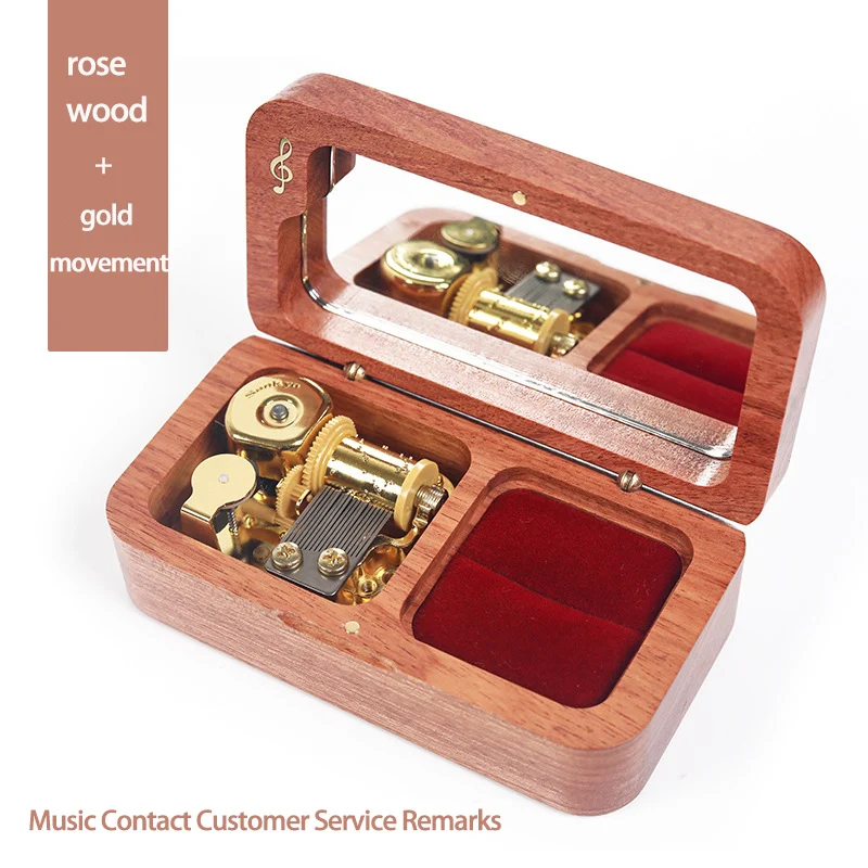 

Beadsnice Rosewood Ring Box Music Box Diy Engraving Engraving Creative Couple Jewelry Accessories Storage Wooden Box