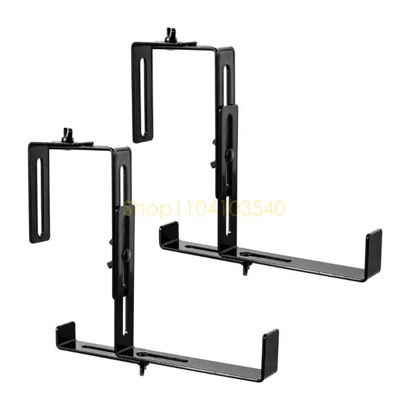 

02DC 2Pcs Adjustable Planter Box Brackets Window Box Brackets Flower Box Brackets Wall Mounting Hook for Fence Garden