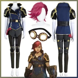 Disguise Arcane Vi Cosplay Sheriff Clothing Wigs 2024 Anime Game LoL 2 Costume Adult Women Roleplay Fancy Dress Up Party Cloth