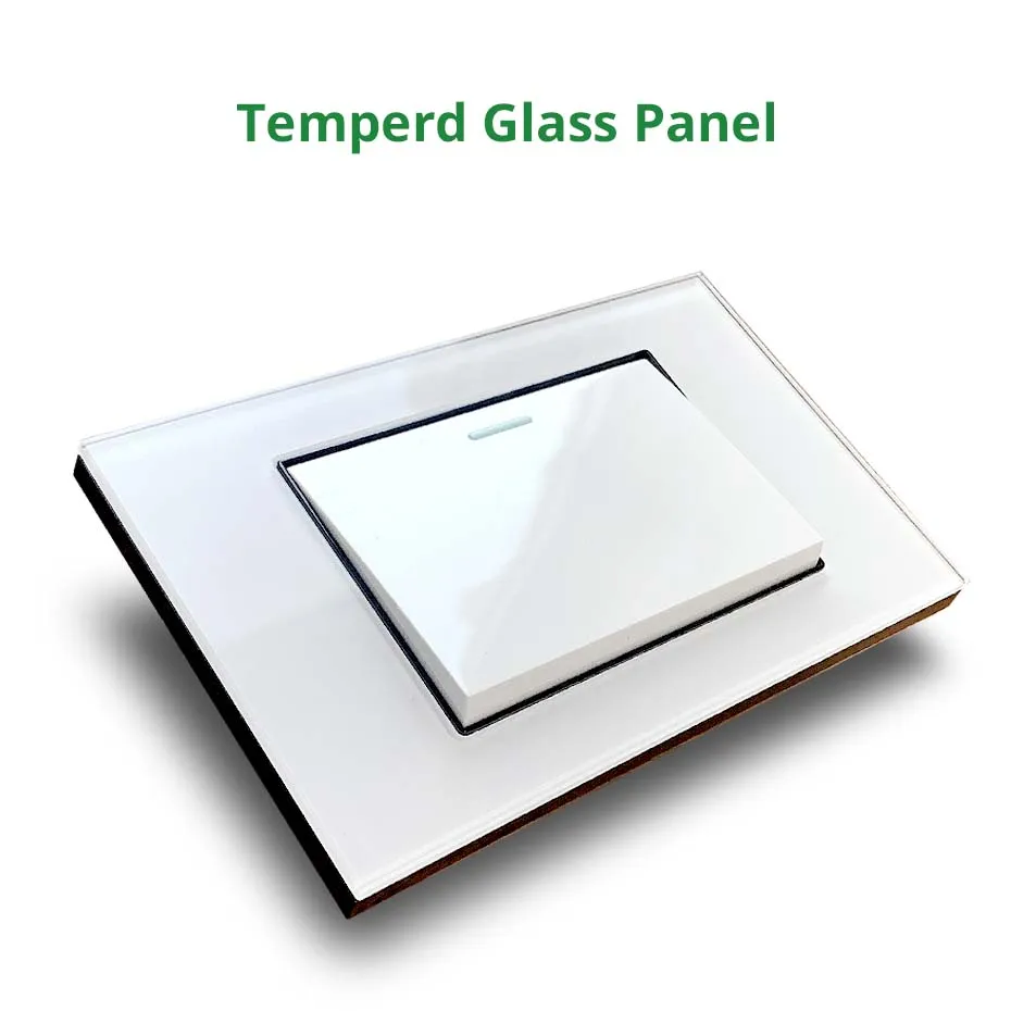 Italian Chile EU German Socket Wallpad Luxury Tempered Glass Panel Electric Wall Power Socket Electrical 16A AC 110-250V