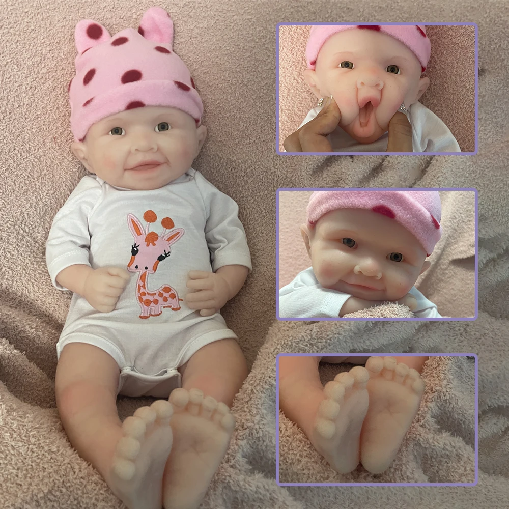 

100% Full Body Soild Silicone Reborn Doll 18Inches Waterproof Realistic Baby Toys Newborn Dolls for Children Christmas Gift