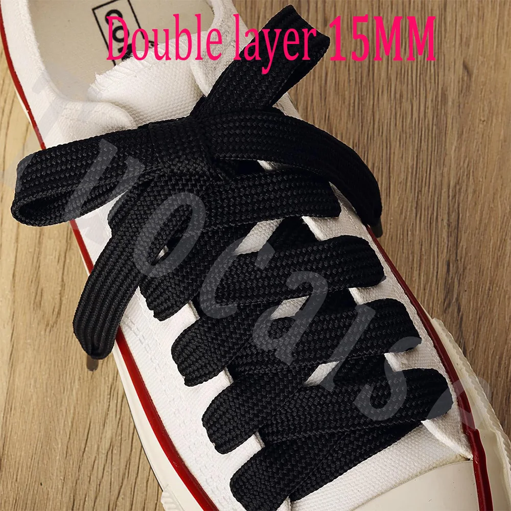 1Pair 15MM Wide Athletic Shoelaces Fat Shoe Laces High Quality Soft Laces Board Shoes Canvas Shoes For Sneakers Sports Shoelaces