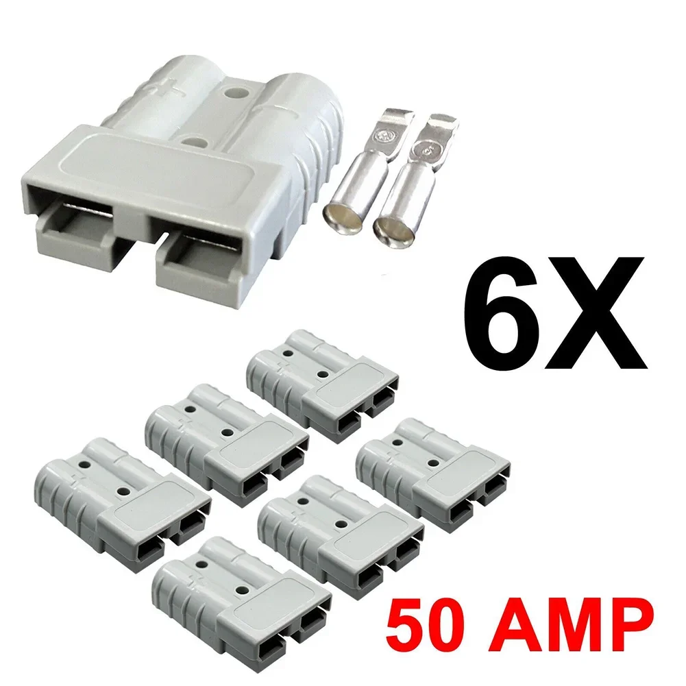 50A 600V Battery Connector For Anderson Cable Terminal Forklift Caravan Motorcycle Battery Charging Adapter Power Connector