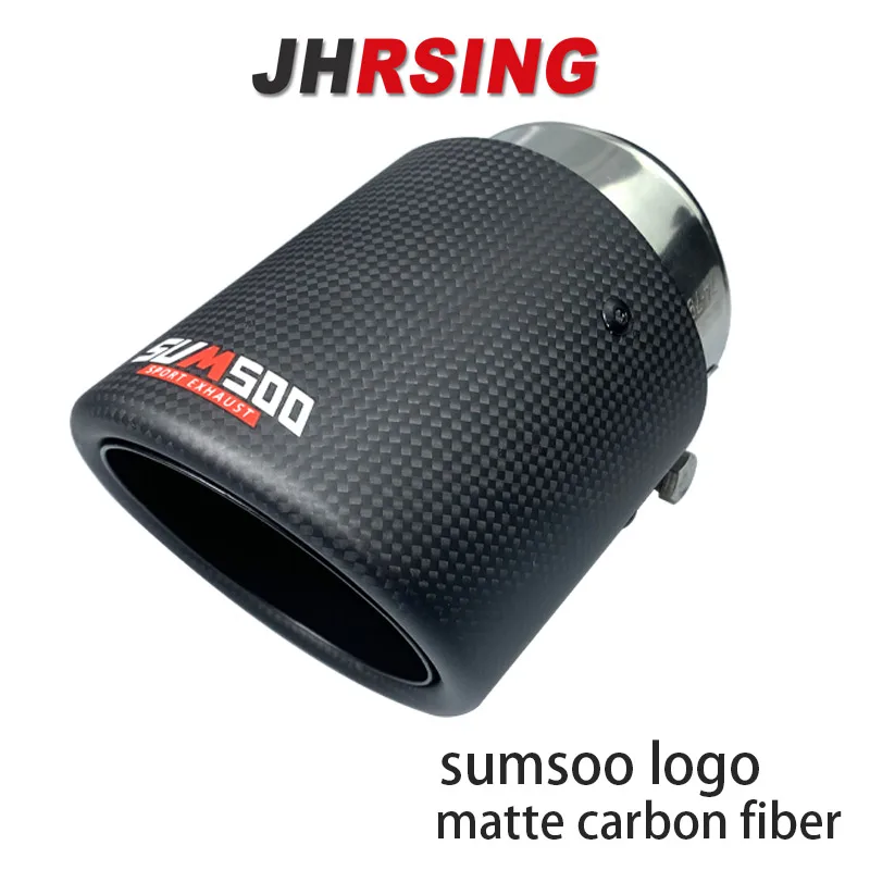 Universeller Auspuff-Endrohr aus 3K Echtcarbon, 89mm Einlass, 101mm Auslass, matt/glänzend schwarz, Auspuff-Schalldämpfer für Autos