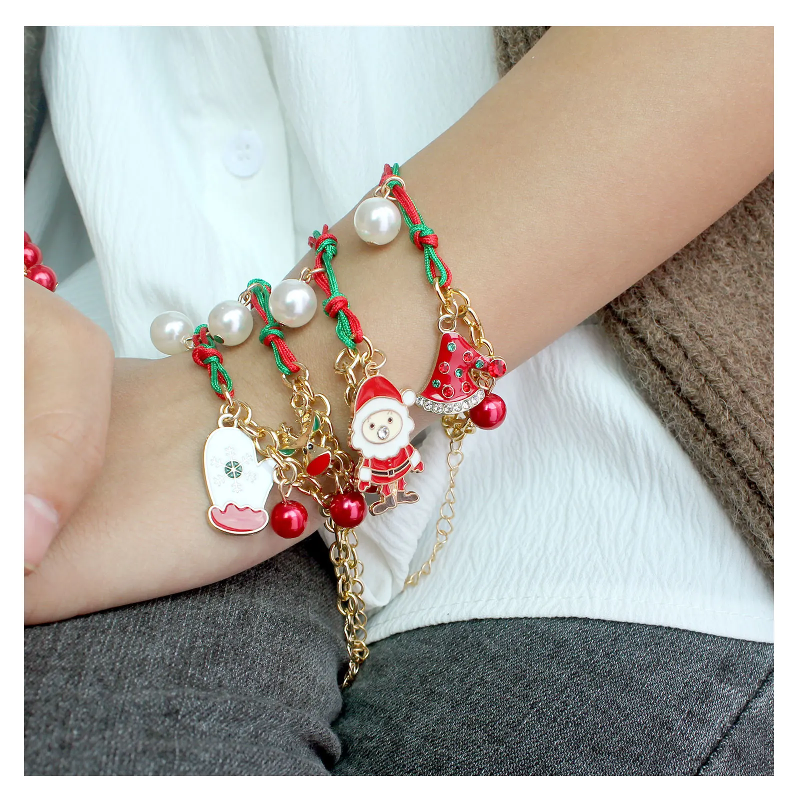 accessoires-diy-bracelet-tresse-de-noel-breloques-de-noel-bracelet-br740