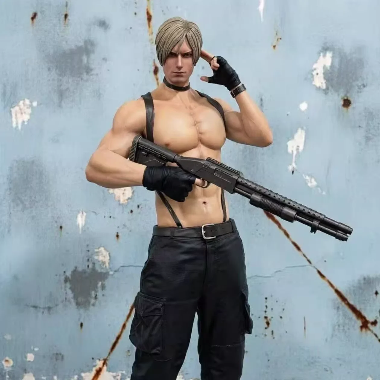 

New 32cm Leon Scott Kennedy Anime Figure Biohazard Game Gk Statue Figurine Model Doll Collection Room Decora Desk Toys Gift