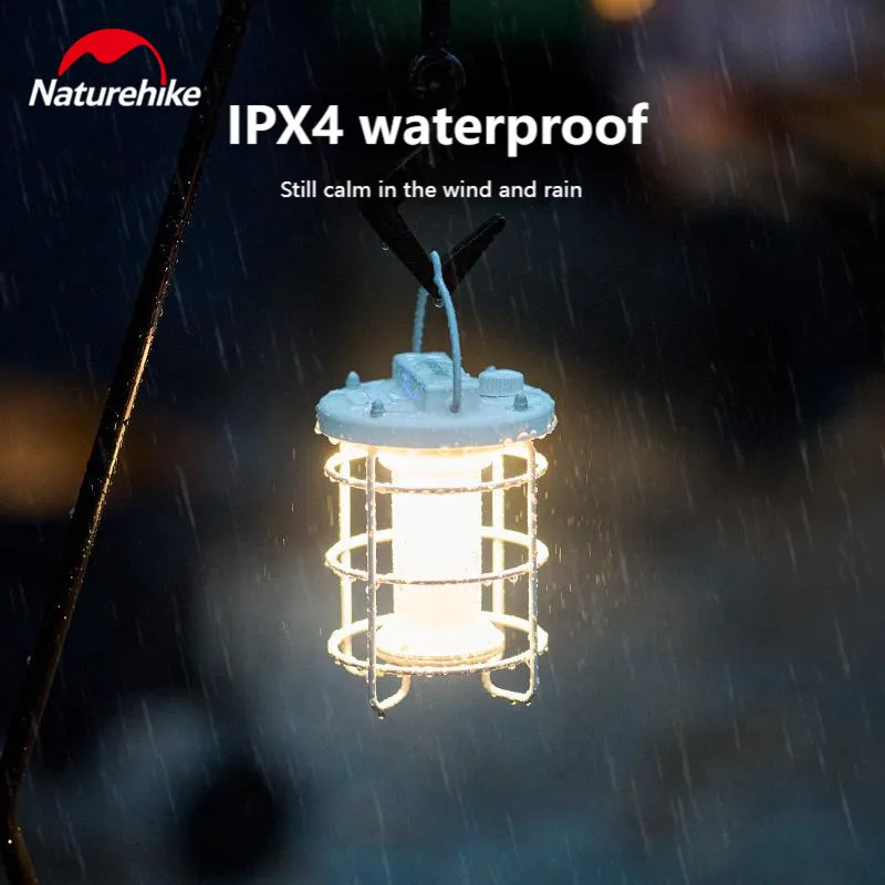 Naturehike Retro Camping Lamp Outdoor Waterproof Lantern Camping Light With Tripod Stand 3 Lighting Modes Candle Warm White Ipx4