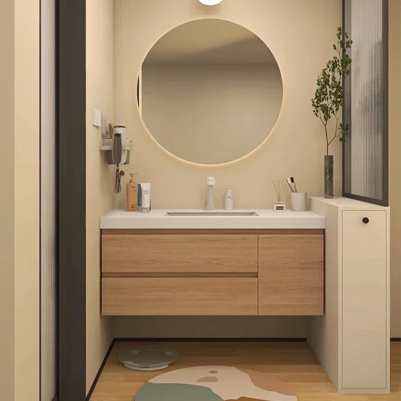 Bathroom Cabinet Storage Medicine Washbasin Vanity Floor Narrow Furniture Locker Shelf Luxury Mirrors Kitchen Sink Base Double