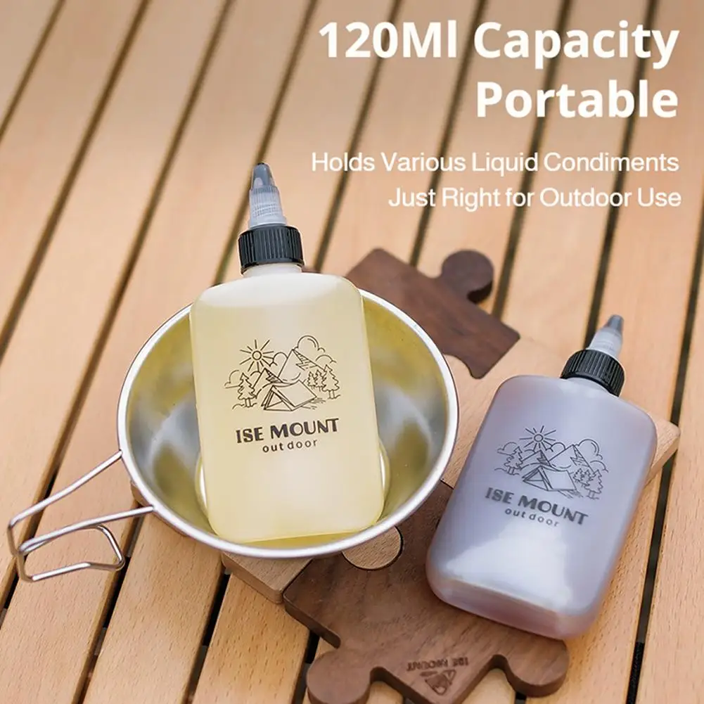 120ml Leakproof Camping Oil Dispenser Squeeze Bottle Portable Vinegar Sauce Jar With Twist Cap For Outdoor BBQ Grilling