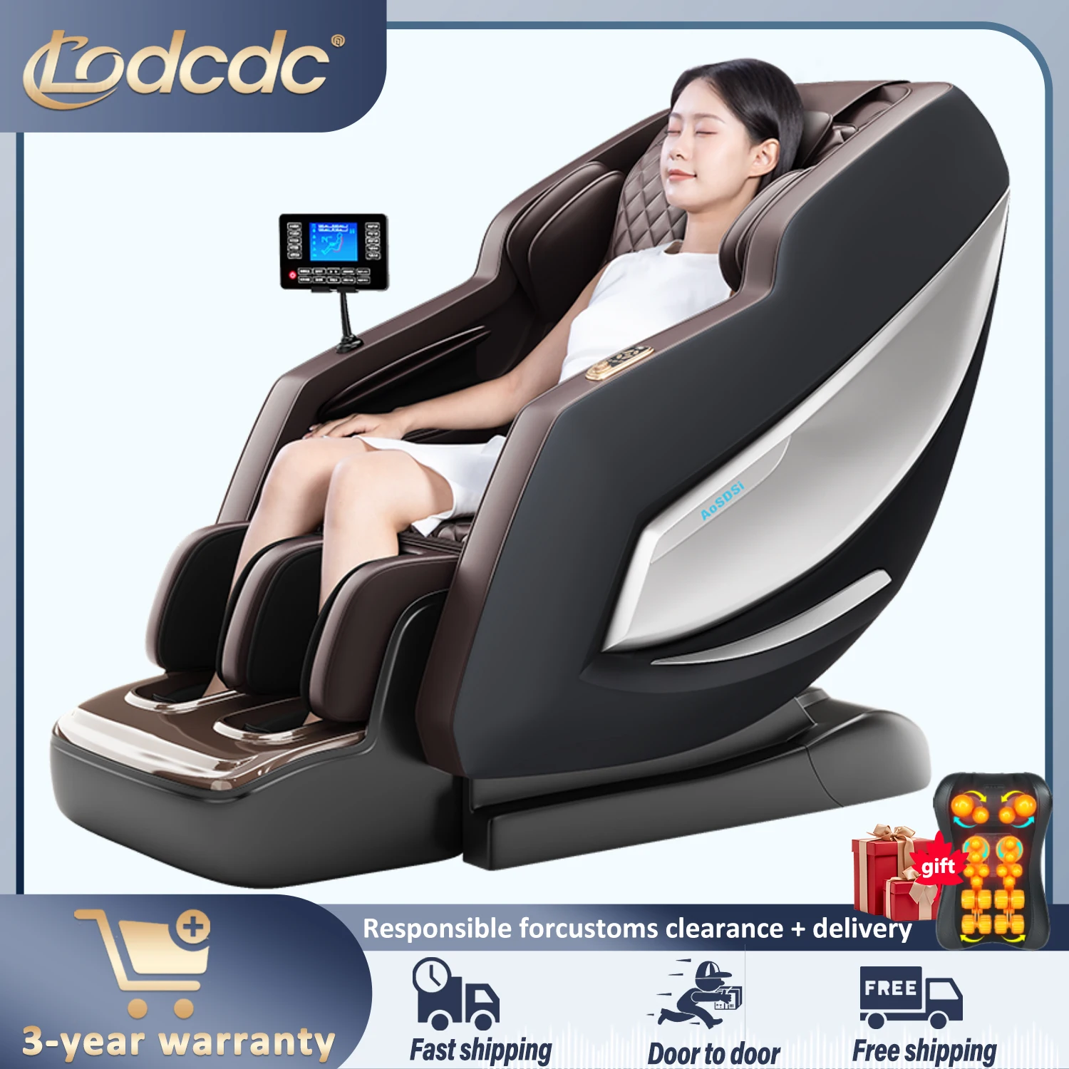 

2025 new model 3 year warranty massage chair zero gravity luxury 4d Zero Gravity Shiatsu AI voice Massage Sofa Office chair