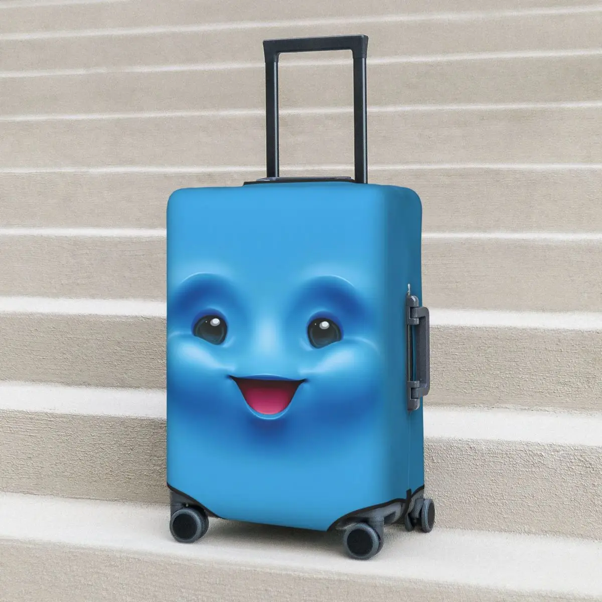 

3d Funny Expression Suitcase Cover Cartoon Face Cute Elastic Business Protector Luggage Supplies Vacation