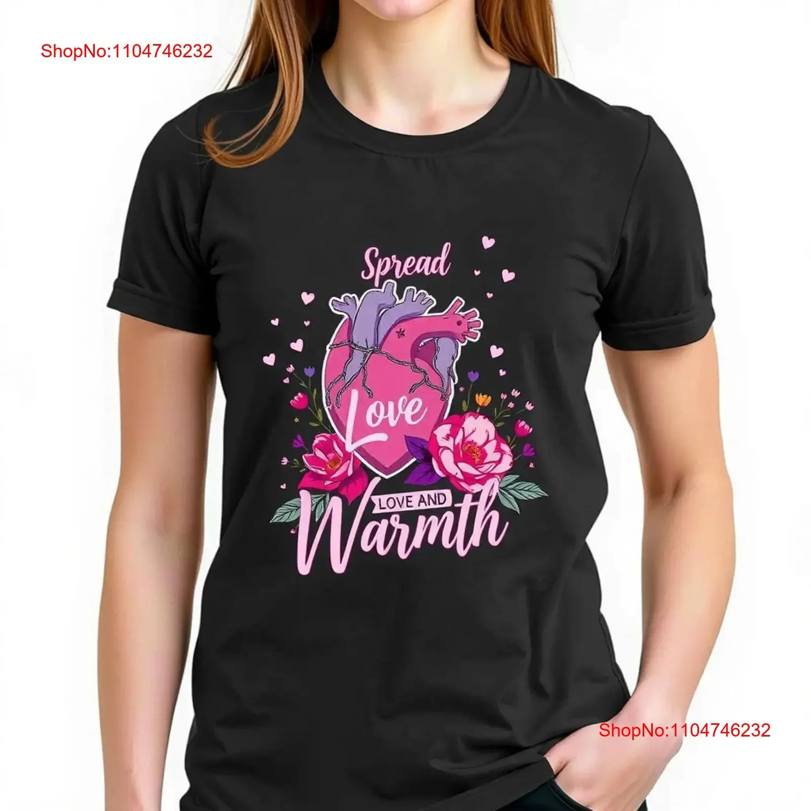 

Стильная черная футболка с анатомическим сердцем и цветочным дизайном Sprerfect, винтажная стираная модная повседневная дизайнерская одежда, дышащая