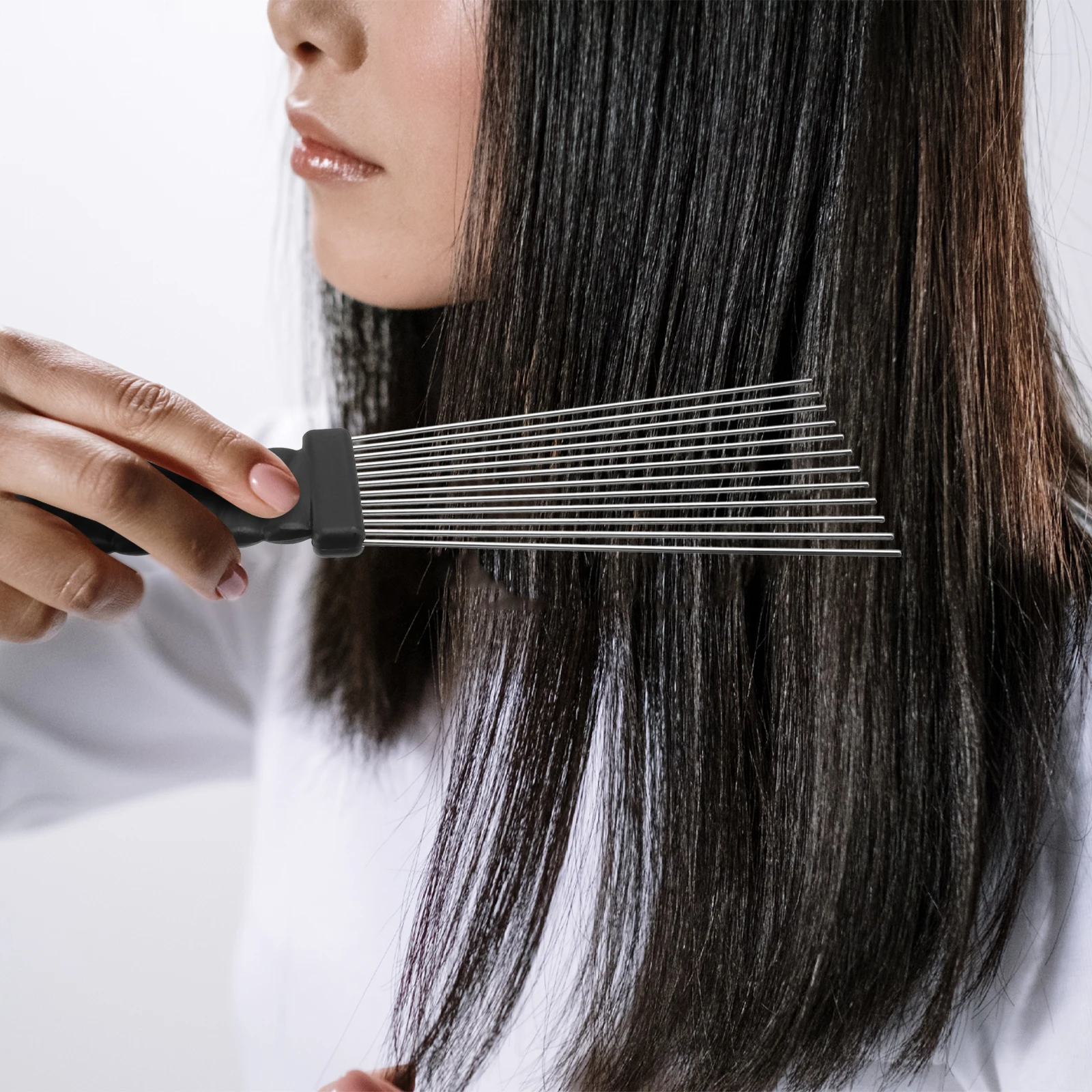 

2pcs Detangler Brush Hair Combs Salon Steel Needle Barber Accessories Durable Metal PlasticHair Styling Tool for Women