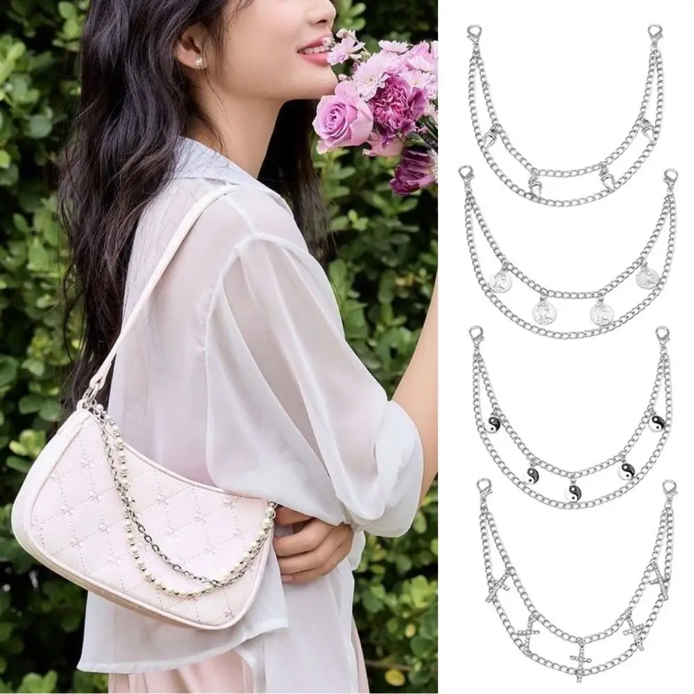 Hot Multi-layer Bag Chain For Handbag Women Decorative Chain Butterfly Heart Pendant Purse Chain Bag Decor With Lobster Buckle