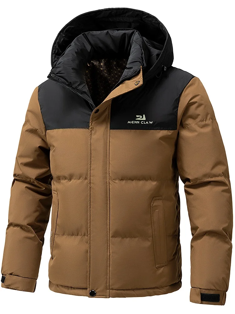 

Winter New Men's Hooded Cotton Jaet Warmth Windproof Cold-resistant Casual Cotton Coat Outerwear for Middle-aged And ly