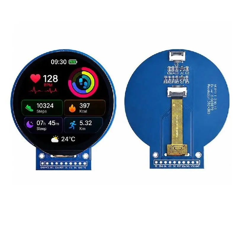 2.1-Inch TFT LCD Screen GC9B72 Small-Screen 360X360 Display LCD Color Screen SPI Round Screen SPI Round Display