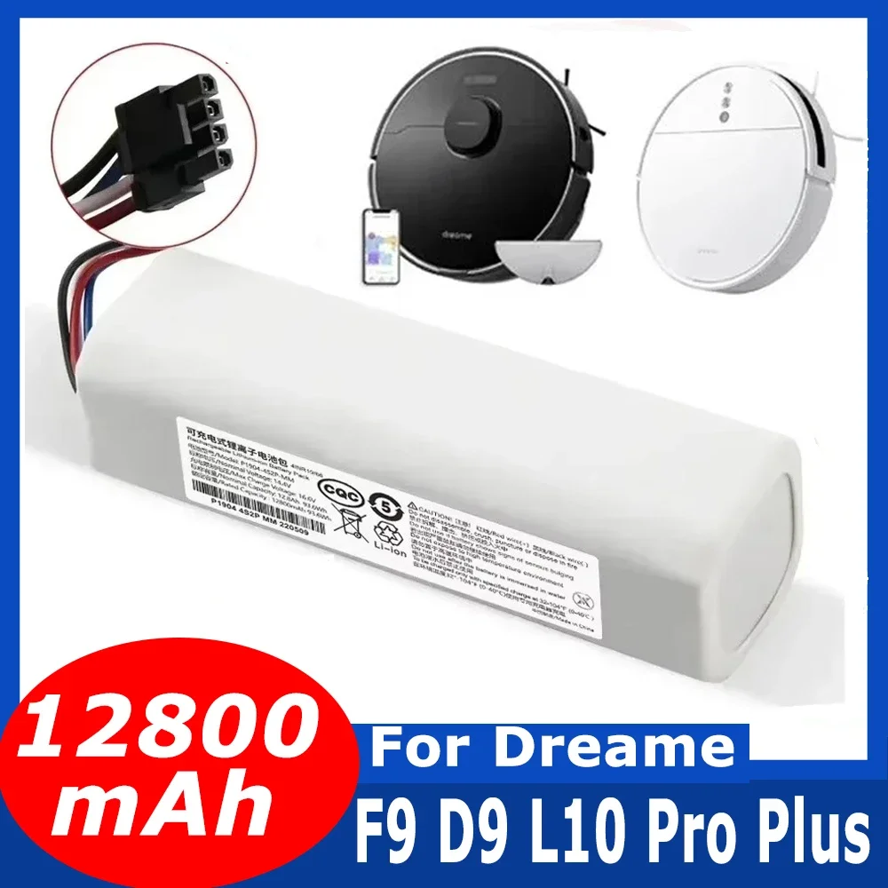 14.4V 12800mAh Robotic Vacuum Cleaner Replacement Battery For Dreame F9 D9 L10 Pro Plus RLS3 RLS5 RLS5L RLS5D Part