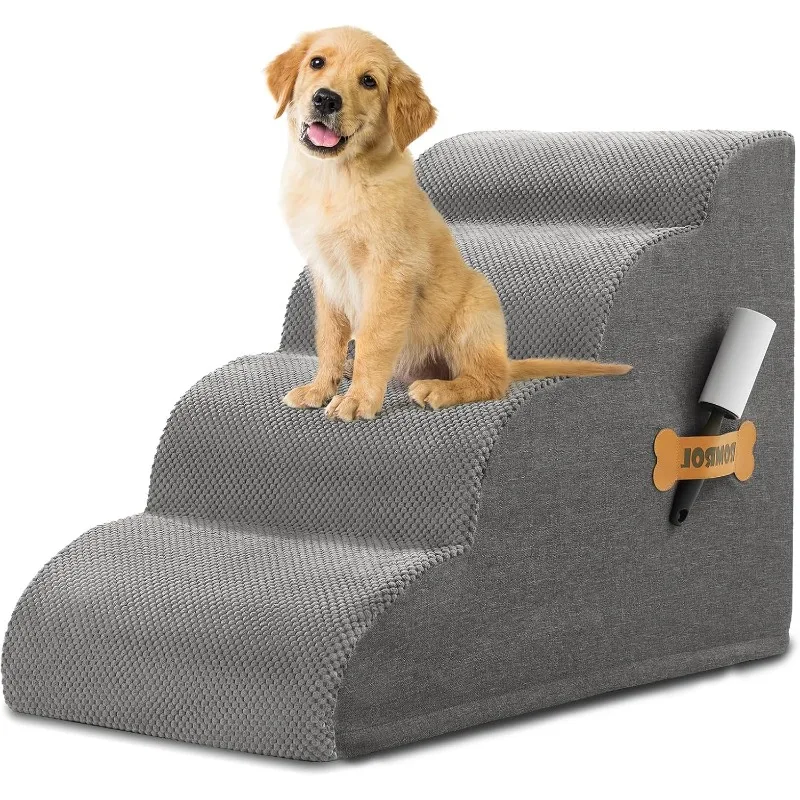 

Romrol Dog Steps Ramp for High Bed and Couch, Dogs Ramp with Durable Non-Slip Waterproof Fabric Cover, Pet Stairs fo