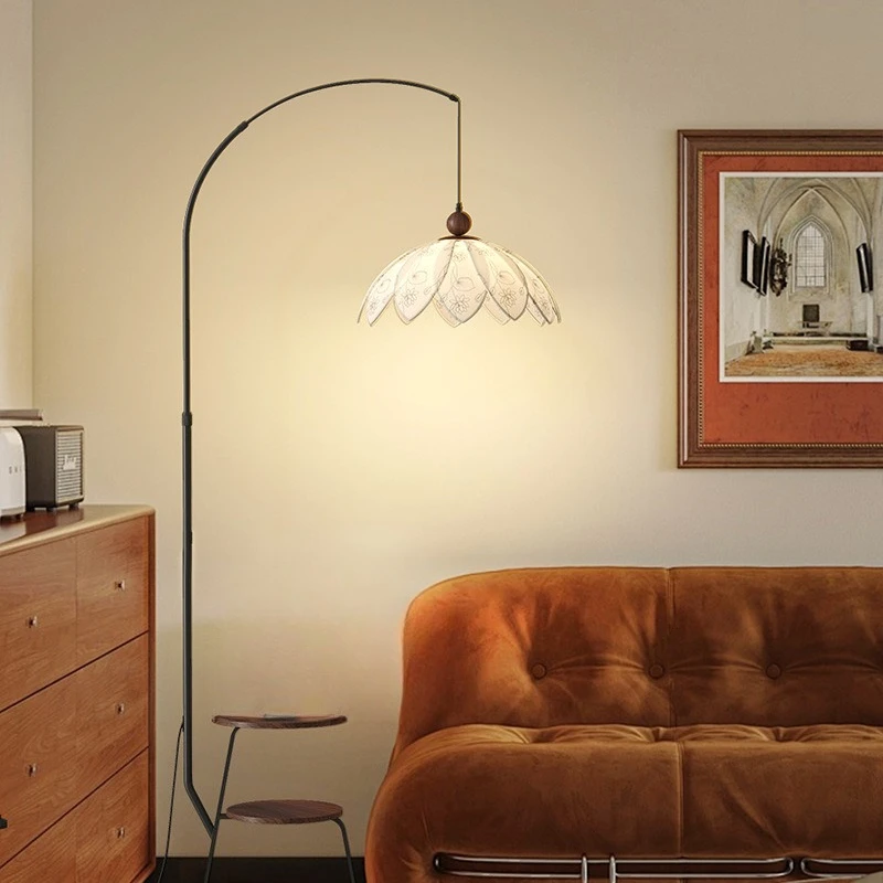 

Floor lamp decoration bedroom bedside lamp rack integrated living room sofa medieval atmosphere