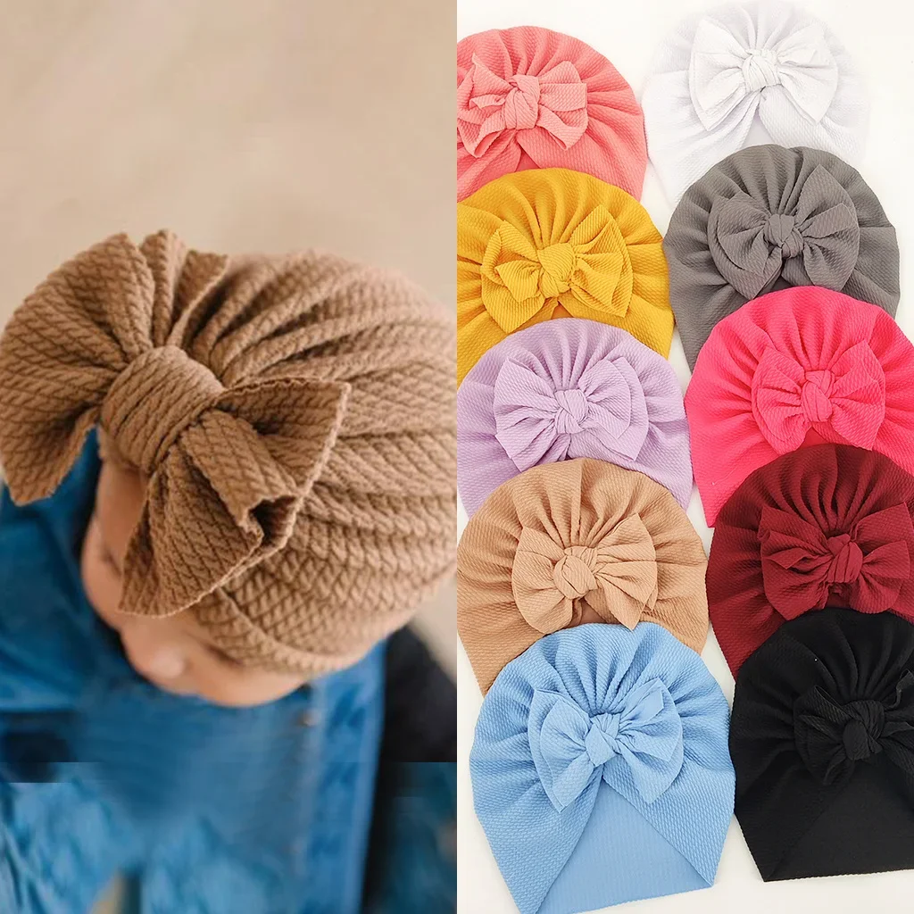 

2024 New Baby Warm Tire Hat European and American Children Knotted Bow Hat Baby Hat