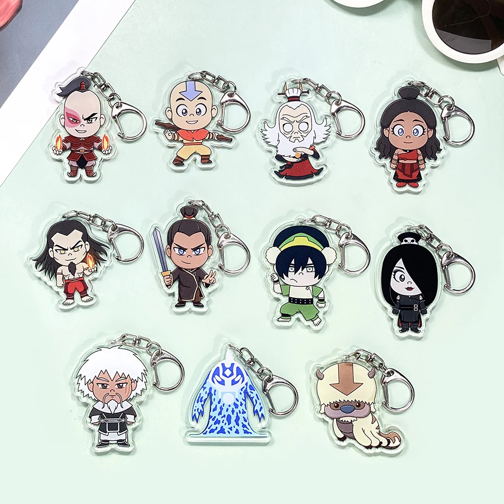 1/11Pcs Cartoon Avatar: The Last Airbender Acrylic Keychain Accessories Cute Bag Charm Keyring Backpack Pendant Decoration Gifts