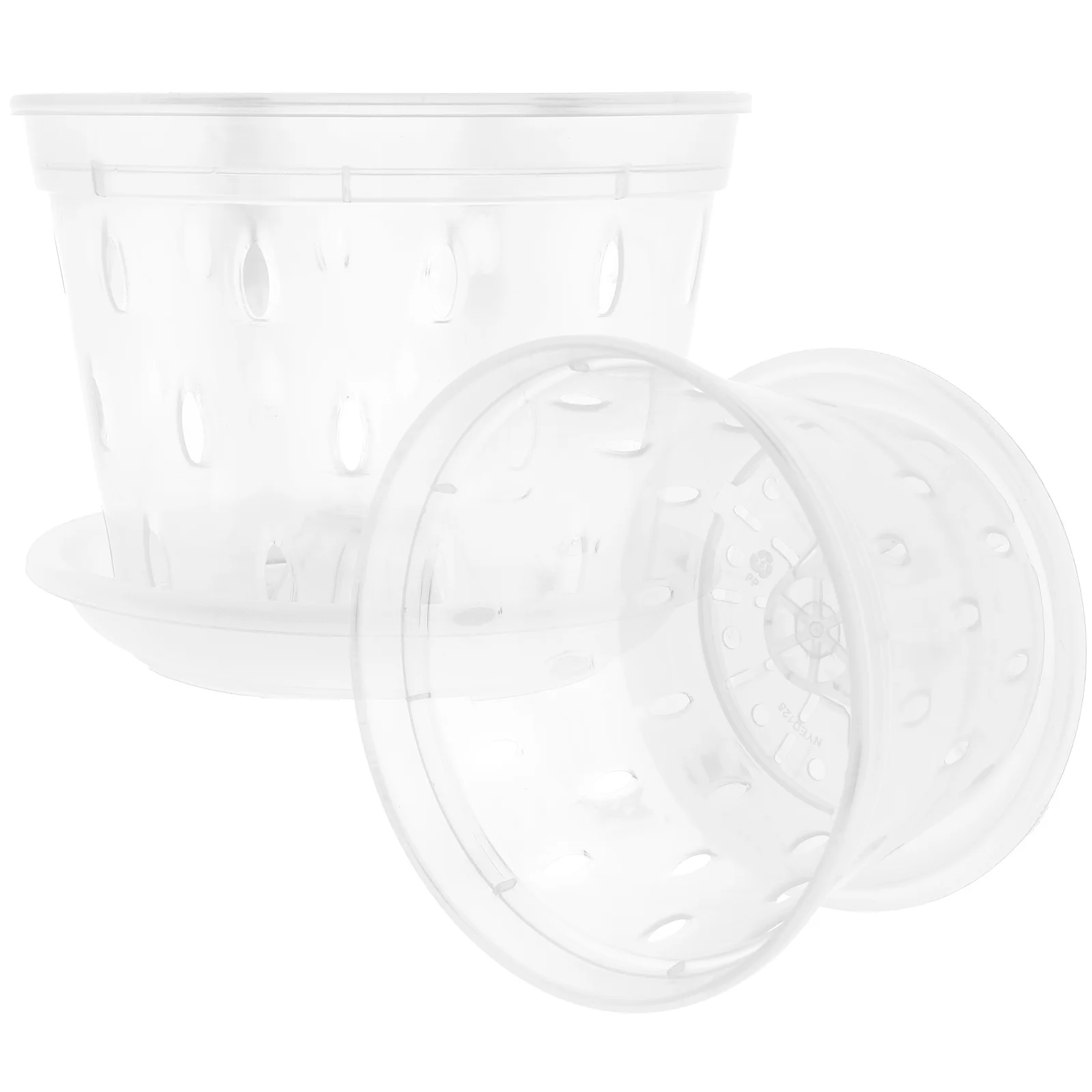 

2 Sets Clear Orchid Pots with Drainage Holes Plastic Root Control Basin Flower Pot for Indoor Garden Greenhouse Use Durable