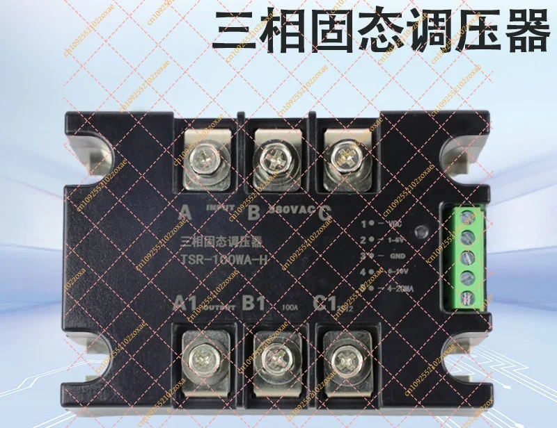 Three-phase phase-shifting thyristor solid-state voltage regulator module for voltage and temperature regulation