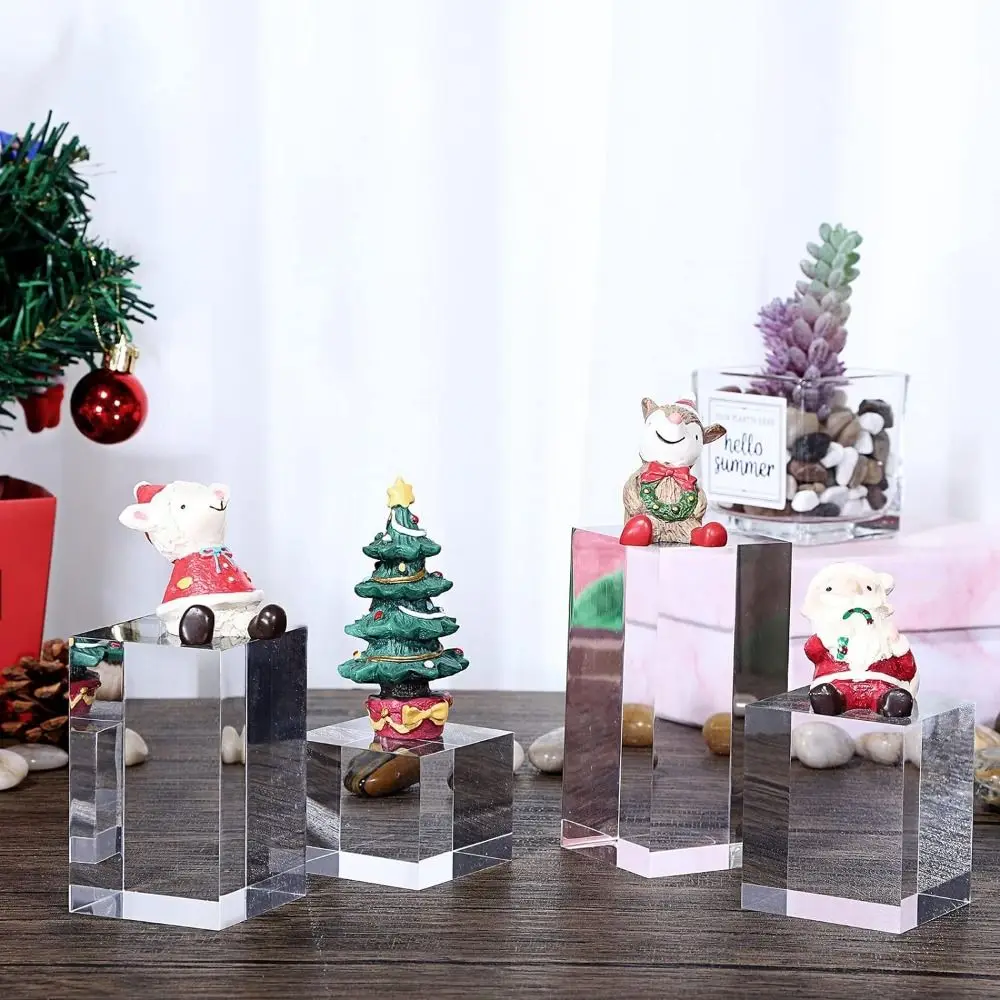 حامل عرض المجوهرات الصلبة K9 كريستال مجسم عرض مجموعة حامل مصقول شفاف