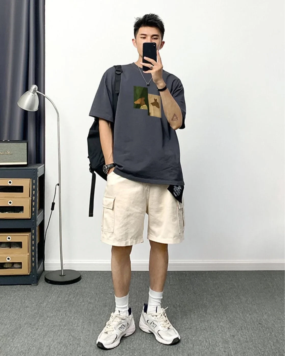 Graphic Male T Shirt Short Sets Working Equipment Cotton Print Novelty in Regular Fit Kpop Loose New Matching Men's Shorts Set